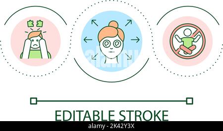 Anxiety problem effect loop concept icon Stock Vector