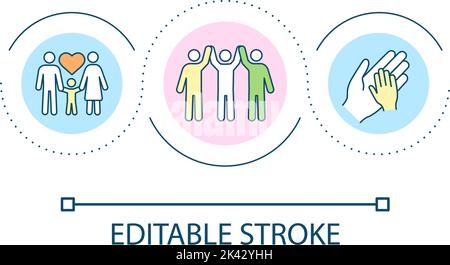 Healthy supportive relationship loop concept icon Stock Vector
