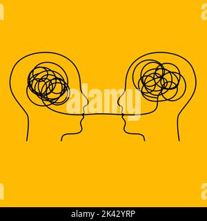 therapy logo, conversation icon, two profiles Stock Vector