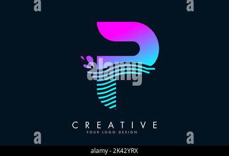 Colorful Q Letter Logo with Waves and Water Drops Design Vector ...