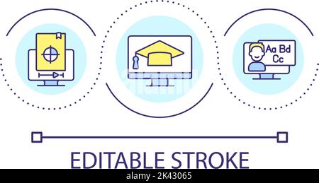 Online education loop concept icon Stock Vector