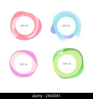 Organic shape, abstract frame, geometric border. Dynamic shape, minimal vector border. Set of simple empty banners Stock Vector