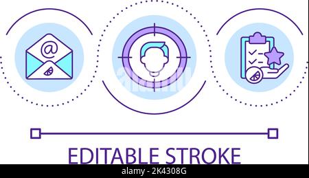 Efficient targeting in online marketing loop concept icon Stock Vector