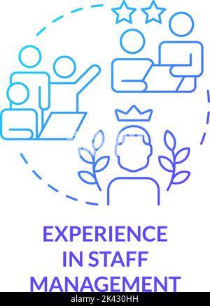 Experience in staff management blue gradient concept icon Stock Vector
