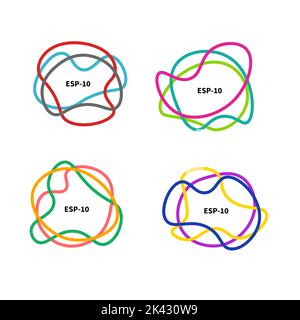 Organic shape, abstract frame, geometric border. Dynamic shape, minimal vector border. Set of simple empty banners Stock Vector