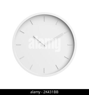 White clock isolated on white background. Minimalism. 3d illustration. Stock Photo