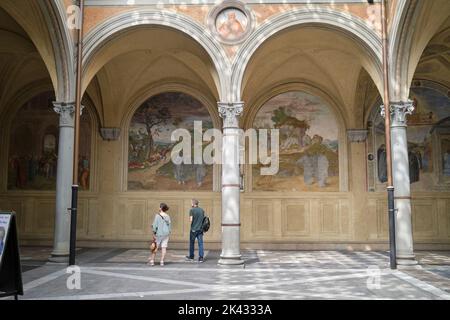 Cloister of the Vows (Chiostrino dei Voti) Basilica della Santissima Annunziata (Basilica of the Most Holy Annunciation) Florence Italy Stock Photo