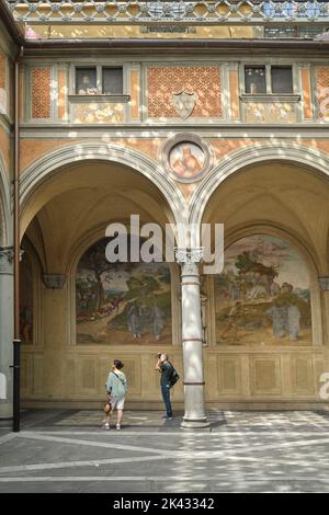 Cloister of the Vows (Chiostrino dei Voti) Basilica della Santissima Annunziata (Basilica of the Most Holy Annunciation) Florence Italy Stock Photo