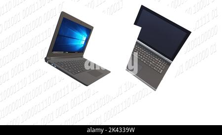 computers in digital world - vector Stock Vector