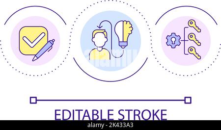 Creativity in data systematization loop concept icon Stock Vector