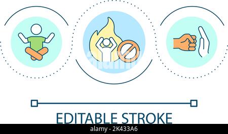 Dealing with stressful situations loop concept icon Stock Vector