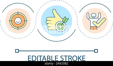 Reaching goals loop concept icon Stock Vector