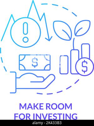 Make room for investing blue gradient concept icon Stock Vector