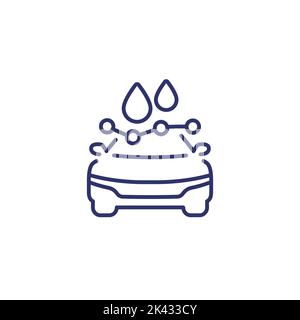 fuel consumption line icon with a car Stock Vector