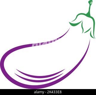 Eggplant icon logo design illustration template Stock Vector