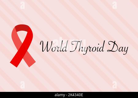 World Thyroid Day, symbolic ribbon. Banner Stock Vector