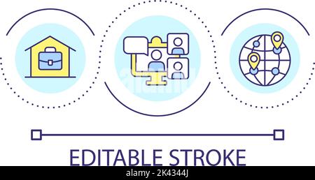 Working from home loop concept icon Stock Vector