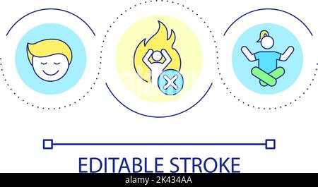 Coping with stress loop concept icon Stock Vector