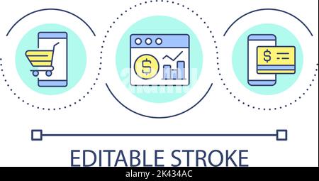 Online shopping loop concept icon Stock Vector