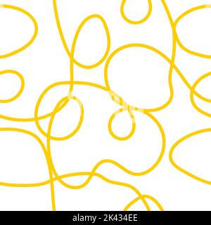 Abstract background with pasta, macaroni or spaghetti. Seamless pattern with hand drawn line, doodle pasta. Vector illustration Stock Vector