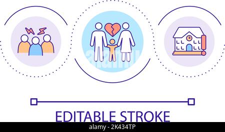 Stressful situations loop concept icon Stock Vector