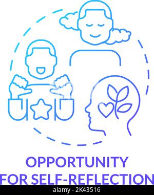 Opportunity for self-reflection blue gradient concept icon Stock Vector