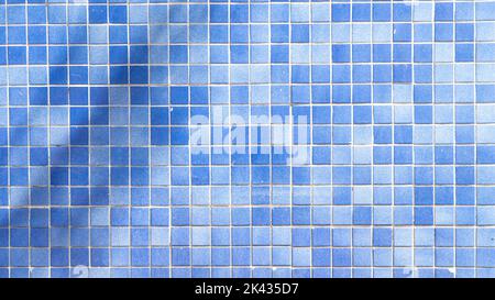 Blue tiles squared, mosaic background Stock Photo