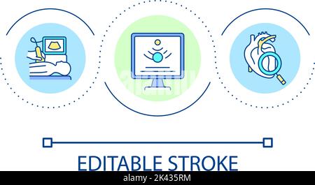 Echocardiogram technology loop concept icon Stock Vector