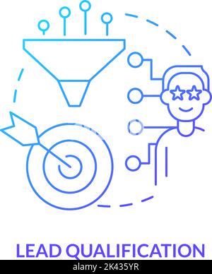 Lead qualification blue gradient concept icon Stock Vector