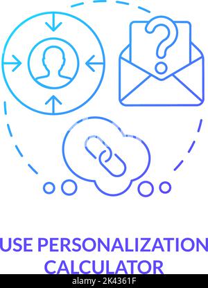 Use personalization calculator blue gradient concept icon Stock Vector