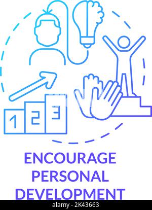 Encourage personal development blue gradient concept icon Stock Vector