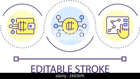 Cryptocurrency loop concept icon Stock Vector