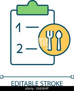 Menu planning in restaurant RGB color icon Stock Vector
