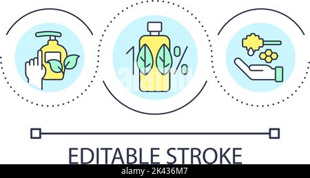 Organic skin care products loop concept icon Stock Vector