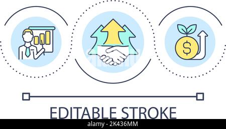 Business analytics loop concept icon Stock Vector
