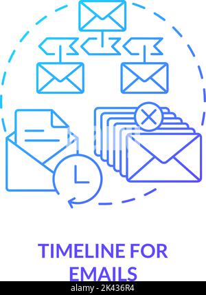 Timeline for emails blue gradient concept icon Stock Vector