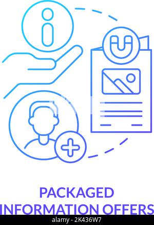 Packaged information offers blue gradient concept icon Stock Vector