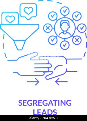 Segregating leads blue gradient concept icon Stock Vector
