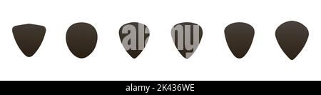 guitar pick set on white background. Vector illustration Stock Vector