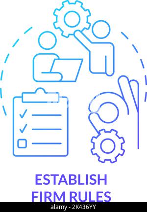 Establish firm rules blue gradient concept icon Stock Vector