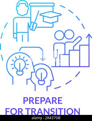Prepare for transition blue gradient concept icon Stock Vector