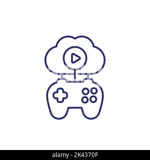 Cloud gaming icon on white Royalty Free Vector Image