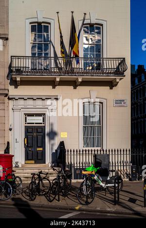 The General Representation of the Flemish Government, Flanders House, Cavendish Square, London. Diplomatic Representation of Flanders, Belgian Embassy Stock Photo