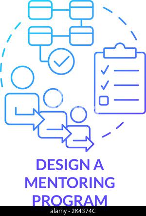Design mentoring program blue gradient concept icon Stock Vector