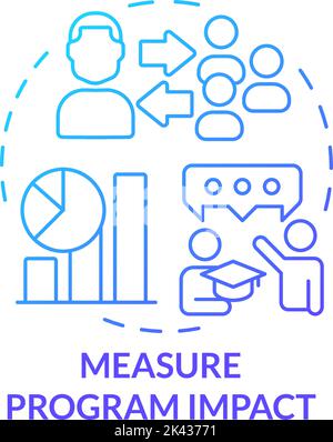 Measure program impact blue gradient concept icon Stock Vector