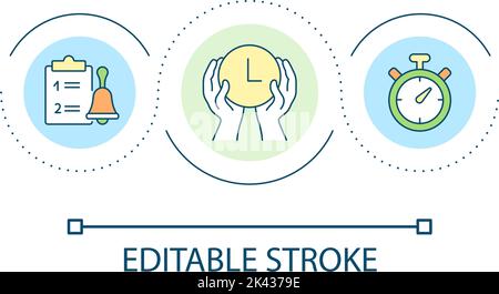 Time management skill loop concept icon Stock Vector