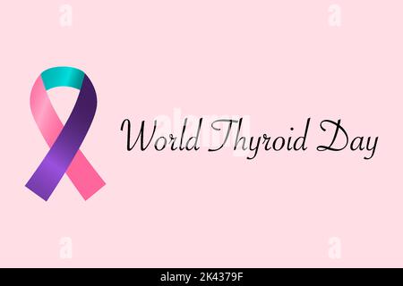 World Thyroid Day, symbolic ribbon. Banner. Vector illustration Stock Vector