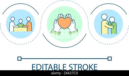 Emotional support loop concept icon Stock Vector