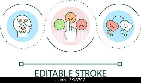 Changing mental state loop concept icon Stock Vector