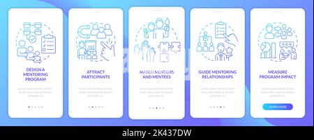 Path to effective mentoring blue gradient onboarding mobile app screen Stock Vector